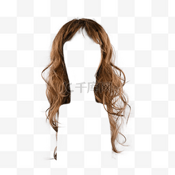 时尚发型图片_棕色时尚假发头发头部