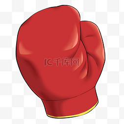 红色写实卡通拳击手套