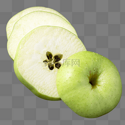 蔬菜横切图片_美味青苹果水果横切
