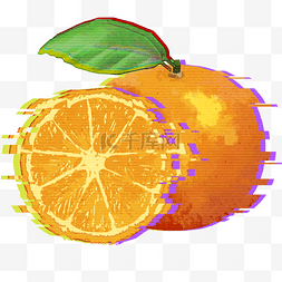 绿叶组成的花图片_新鲜橙子水果低聚合样式