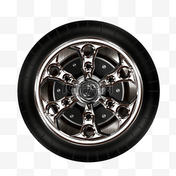黑色轮毂图片_科技感十足的黑色立体质感轮胎