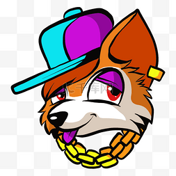 狐狸波普风格帽子紫色