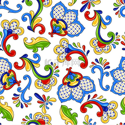 维多利亚西餐厅图片_墨西哥无缝花朵图案传统装饰物品