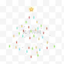 圣诞灯串彩色圣诞树