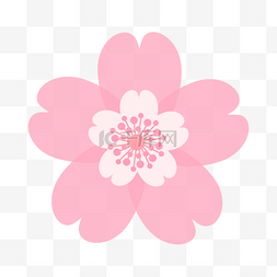 手绘樱花花卉图片_可爱粉色卡通手绘樱花