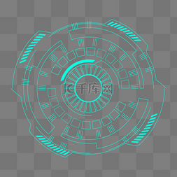 圆形几何图片_商务科技绿色圆形装饰机械环形