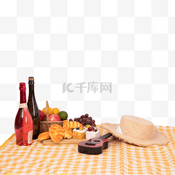 酒水摄影图图片_户外野餐美食水果酒水
