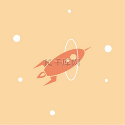 旅行主题图片_航天飞机火箭主题矢量艺术插画。