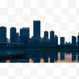 武汉城市建筑群日落建筑群沙湖
