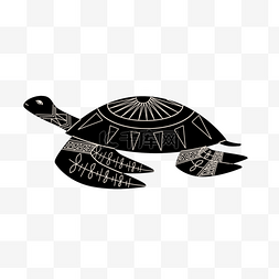 抽象风格海龟剪影花纹