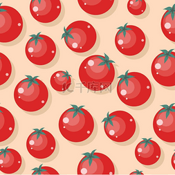 番茄在平面风格设计中的无缝图案