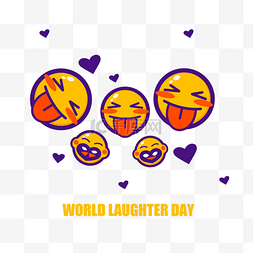 干净紫色图片_紫色黄色笑脸世界爱笑日
