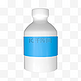 蓝色立体医疗图标药瓶