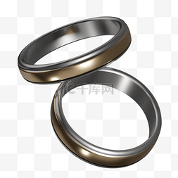 银色金属质感婚礼戒指