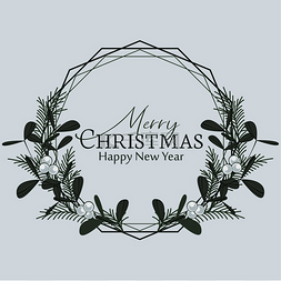 松装饰图片_矢量图的圣诞框架与松树枝和槲寄
