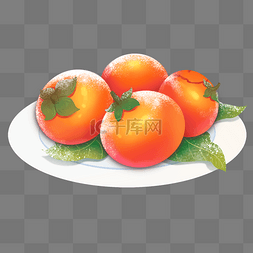 水果摆盘图片_摆盘柿子