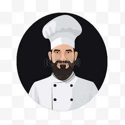logo厨师图片_西餐大厨厨师扁平人物LOGO形象