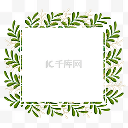 婚礼金枝树叶边框正方形