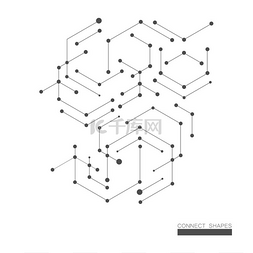 具有连接点和线的六角结构分子设