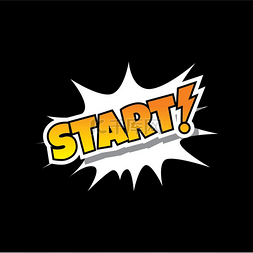 start素材图片_Start Comic Speech Bubble 卡通游戏资产
