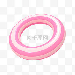 3D色彩几何粉色条纹圆环