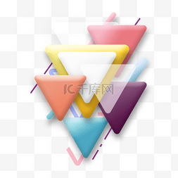彩色三角形几何固体渐变流