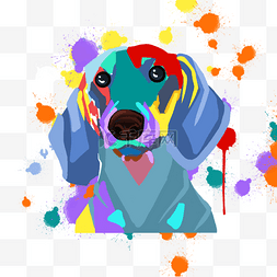 宠物狗狗炫彩颜色艺术