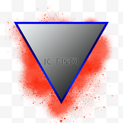 红色三角形图片_水彩涂鸦效果三角形边框