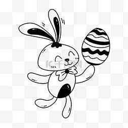 卡通兔耳朵耳朵图片_简约可爱卡通黑色兔子
