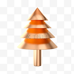 潮流金色图片_3D立体金色潮流圣诞树