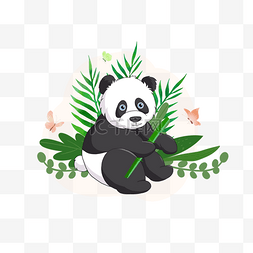 夏季植物熊猫动物