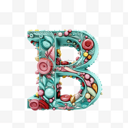 b字图片_大写字母B英语字体风格艺术字