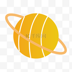 创意金色图形图片_星球行星黄色图片卡通绘画