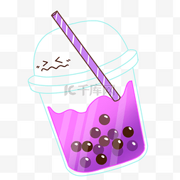 果汁紫色饮料可爱图片卡通