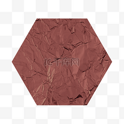 质感褶皱锡纸红棕色六边形多边形