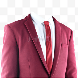 红西装摄影图白衬衫红领带