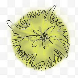 抽象简笔植物图片_黄色手绘抽象树顶俯视角度植物简