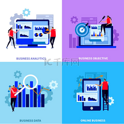 平面设计矢量图图片_业务分析商业目标在线信息和数据