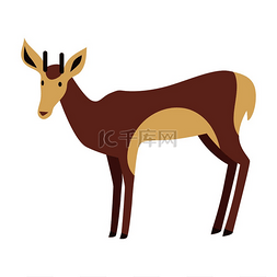 卡通鹿矢量素材图片_年轻的休耕鹿雄性有扁平的角野生
