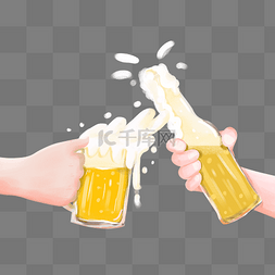 两人干杯图片_夏季啤酒干杯