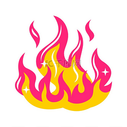 抽象风格化的火或篝火的插图设计
