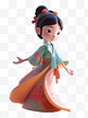 3D立体卡通中国风汉服女孩人物形象