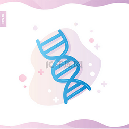 生物技术图标图片_在 dna 分子图标的白色上分离出矢