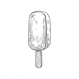 可可素描图片_冰淇淋棒巧克力甜点孤立草图可可