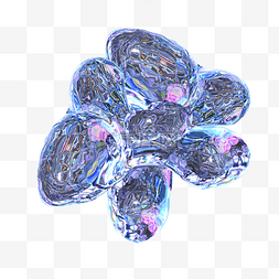 蓝紫色立体渐变几何金属图形