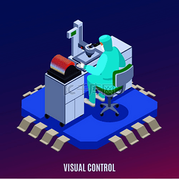 导体矢量图片_Semicondoctor 生产概念与视觉控制符