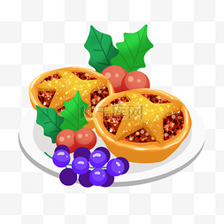 美食圣诞图片_圣诞英式肉馅饼浆果搭配