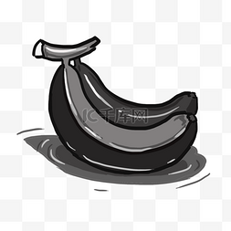 手绘香蕉创意黑白单色涂鸦