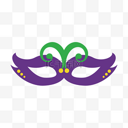 狂欢节紫色装扮面具