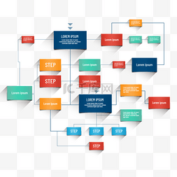 图流程图图片_信息流程图抽象商务